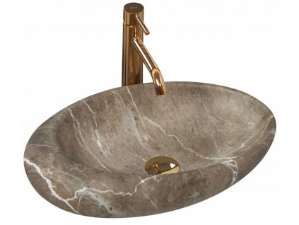 REA - Umyvadlo na desku Roxy B Stone Nature 48,7x30,7 REA-U6650