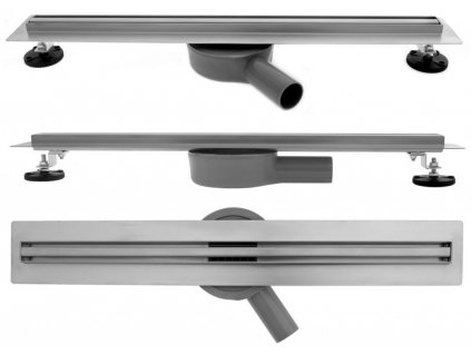 REA - Lineární odtokový žlab + sifon + nožičky + rošt Neo 700 Slim Pro REA-G8401
