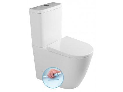 SAPHO - TURKU RIMLESS WC kombi zvýšený sedák, spodní/zadní odpad, bílá PC104WR