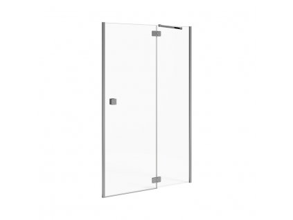 JIKA Cubito pure - sprchové dveře jednokřídlé s pevným segmentem, levé, stříbrný lesklý profil (H254420), stříbrná/Transparentní sklo (H2544200026681)