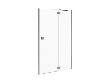 JIKA Cubito pure - sprchové dveře jednokřídlé s pevným segmentem, levé, stříbrný lesklý profil (H254422), stříbrná/Transparentní sklo (H2544220026681)