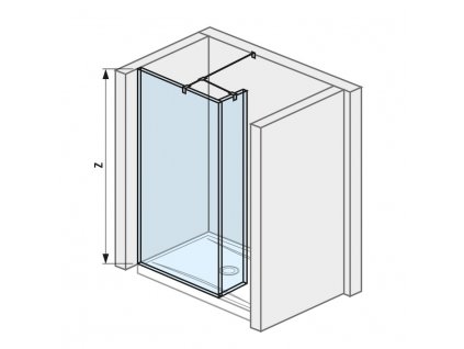 JIKA Cubito pure - skleněná stěna walk-in pro sprchovou vaničku 1400x800/900 mm (H268422), stříbrná/Transparentní sklo (H2684220026681)