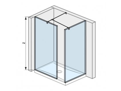 JIKA Cubito pure - skleněná stěna walk-in pro sprchovou vaničku 1200/1300x800 mm (H268423), stříbrná/Transparentní sklo (H2684230026681)