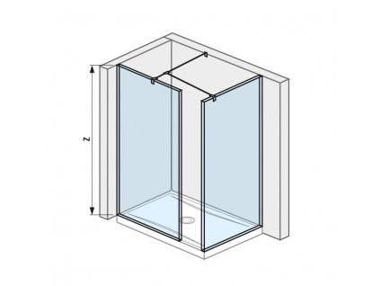 JIKA Cubito pure - skleněná stěna walk-in pro sprchovou vaničku 1200/1300x900 mm (H268424), stříbrná/Transparentní sklo (H2684240026681)