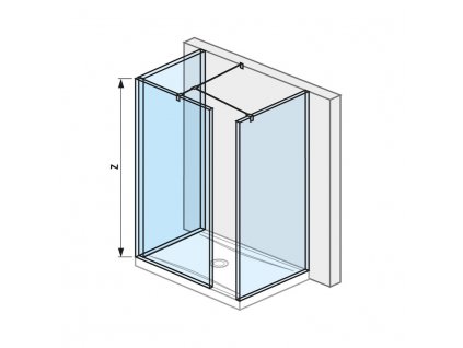 JIKA Cubito pure - skleněná stěna walk-in pro sprchovou vaničku 1200/1300x800 mm (H268427), stříbrná/Transparentní sklo (H2684270026681)