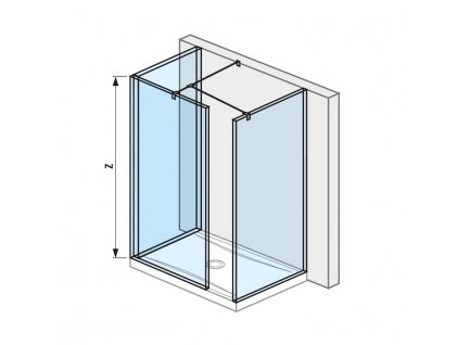 JIKA Cubito pure - skleněná stěna walk-in pro sprchovou vaničku 1200/1300x900 mm (H268428), stříbrná/Transparentní sklo (H2684280026681)