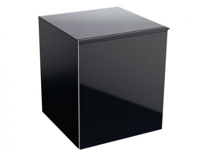 Geberit Acanto boční skříňka s jednou zásuvkou a vnitřní zásuvkou 45x47,6x52 cm, lakovaný matný/černý, sklo lesklé/černé (500.618.16.1)