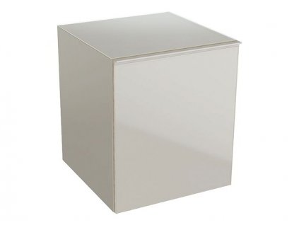 Geberit Acanto boční skříňka s jednou zásuvkou a vnitřní zásuvkou 45x47,6x52 cm, lakovaný matný/pískově šedý, sklo lesklé/pískově šedé (500.618.JL.2)