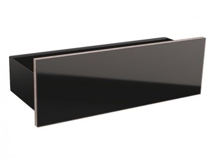 Geberit Acanto nástěnná polička 45x15,9x14,8 cm, práškový nástřik matný/černý, sklo lesklé/černé (500.617.16.1)