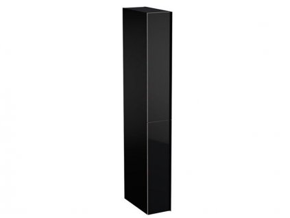 Geberit Acanto vysoká skříň se dvěma zásuvkami 22x47,6x173 cm, lakovaný matný/černý, sklo lesklé/černé (500.638.16.1)