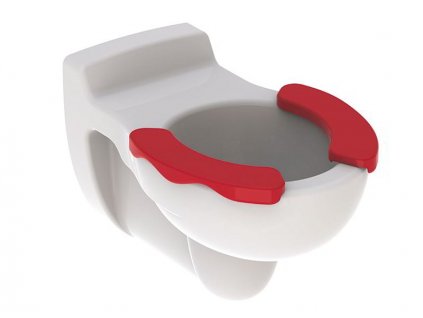 Geberit Bambini závěsné WC pro děti, hluboké splachování, s potahem sedátka karmínová, 53,5 cm, bílá (201710000)