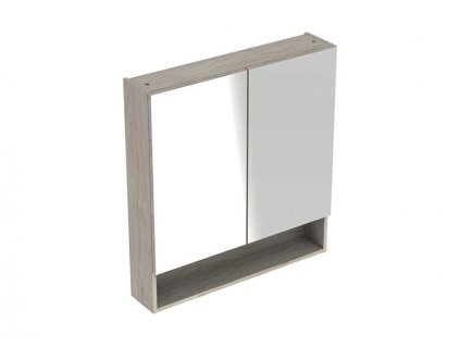 Geberit Selnova Square zrcadlová skříňka 85x78,8x17,5 cm, ořech hickory světlá/melamin struktura dřeva (501.271.00.1)