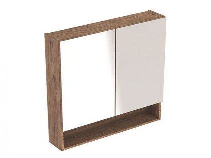 Geberit Selnova Square zrcadlová skříňka 85x78,8x17,5 cm, ořech hickory/melamin struktura dřeva (501.270.00.1)