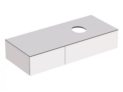 Geberit VariForm skříňka pod umyvadlo na desku 120x51 cm, se 2 zásuvkami, bílá lesk/bílá mat (501.171.00.1)