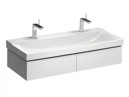 Geberit Xeno2 skříňka pod umyvadlo o šířce od 120 cm, se dvěma zásuvkami 117,4x46,2x22 cm, lakovaná s vysokým leskem, bílá (500.517.01.1)