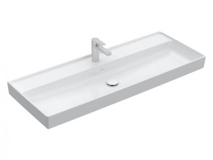 Villeroy & Boch Collaro umyvadlo 120x47 cm, otvor pro baterii, bez přepadu, CeramicPlus, bílá Alpin (4A33C2R1)