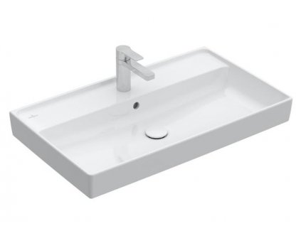 Villeroy & Boch Collaro umyvadlo 80x47 cm, broušená spodní strana, otvor pro bateriii, s přepadem, bílá Alpin (4A338G01)