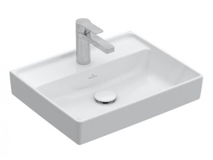 Villeroy & Boch Collaro umývátko 50x40 cm, otvor pro bateriii, bez přepadu, CeramicPlus, bílá Alpin (433451R1)