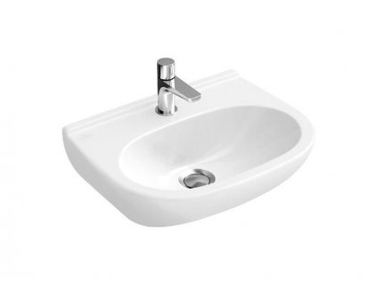 Villeroy & Boch O.novo umývátko Compact 45x35 cm, otvor pro baterii, bez přepadu, CeramicPlus, bílá Alpin (536046R1)