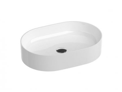Ravak Ceramic Slim O umyvadlo 55x37 cm, bez otvoru pro baterii, bez přepadu, bílá (XJX01155001)