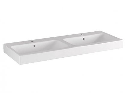 Geberit iCon Dvojité umyvadlo 120x48,5 cm, s otvorem pro baterii, s přepadem, KeraTect, bílá (124120600)