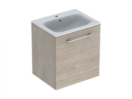 Geberit Selnova Square skříňka s umyvadlem 60x48x65,2 cm, 1x dvířka, světlý ořech hickory (501.255.00.1)