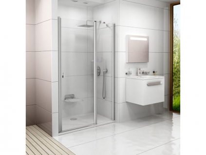 Ravak Chrome sprchové dveře CSD2, 107,5-110,5x195 cm, lesklý hliník, dekor transparent (0QVDCC00Z1)