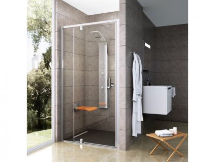 Ravak Pivot sprchové dveře PDOP2, 96,1-101,1x190 cm, satin, dekor transparent (03GA0U00Z1)