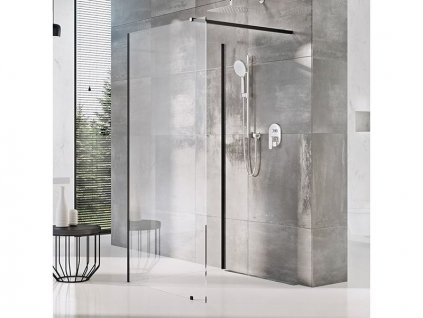 Ravak Walk-In sprchový kout model Corner, 120x90x200 cm, černá, dekor transparent (GW1CG7300Z1)