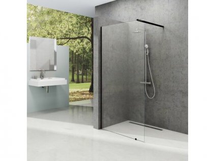 Ravak Walk-In sprchový kout model Wall 60x200 cm, černá, dekor transparent (GW9W00300Z1)