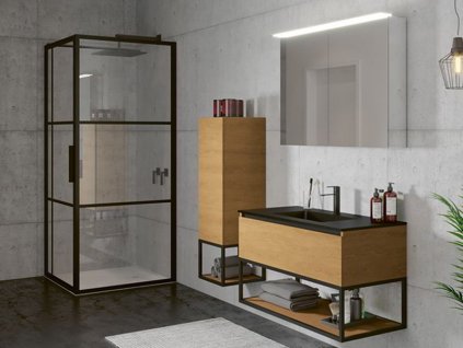 Riho Grid čtyřúhelníkový sprchový kout XL GB203 128,1-130,9x98,8-100,2x200 cm, čiré sklo (GB2130100)