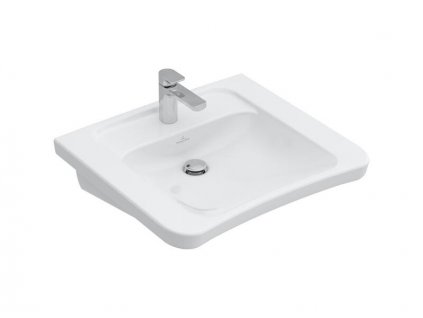 Villeroy & Boch Architectura Vita umyvadlo bezbariérové 65x55 cm, otvor pro baterii, bez přepadu, AntiBac, CeramicPlus, bílá Alpin (517868T2)