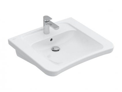 Villeroy & Boch Architectura Vita umyvadlo bezbariérové 65x55 cm, otvor pro baterii, s přepadem, AntiBac, CeramicPlus, bílá Alpin (517867T2)