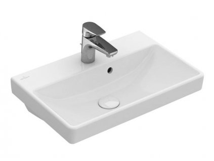 Villeroy & Boch Avento umyvadlo Compact 55x37 cm, otvor pro baterii, s přepadem, CeramicPlus, bílá Alpin (4A0055R1)