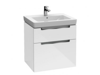 Villeroy & Boch Subway 2.0 skříňka pod umyvadlo, 63,7x45,4x59 cm, 2x zásuvka, Glossy White (A91010DH)