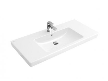 Villeroy & Boch Subway 2.0 umyvadlo 100x47 cm, broušená spodní strana, otvor pro baterii, s přepadem, bílá Alpin (71751G01)