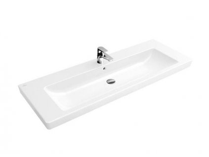 Villeroy & Boch Subway 2.0 umyvadlo 130x47 cm, otvor pro baterii, s přepadem, CeramicPlus, bílá Alpin (7176D0R1)