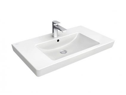 Villeroy & Boch Subway 2.0 umyvadlo 80x47 cm, broušená spodní strana, otvor pro baterii, s přepadem, bílá Alpin (71758G01)