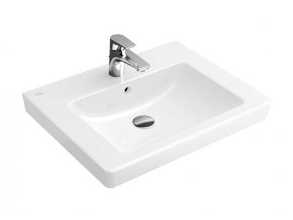 Villeroy & Boch Subway 2.0 umyvadlo 60x47 cm, broušená spodní strana, otvor pro baterii, s přepadem, CeramicPlus, bílá Alpin (71136GR1)