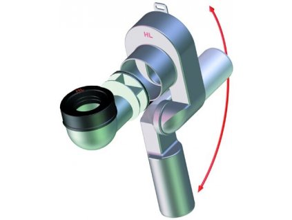HL Pisoárová zápachová uzávěrka odsávací DN50 s kloubem na odtoku, pro pisoáry s vnitřním svislým odtokem (HL431)