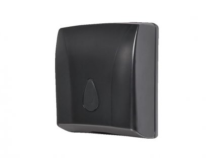 Sanela SLDN 03N - Zásobník na skládané papírové ručníky, materiál černý plast ABS (72031)