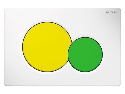 Geberit Sigma01 ovládací tlačítko, pro 2 množství splachování, bílá/žlutá/zelená (115.770.LA.5)