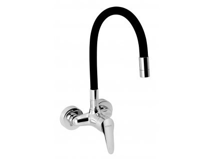 Novaservis - dřezová baterie s elastickým ramenem 100mm, černá-chrom (94484,0C)