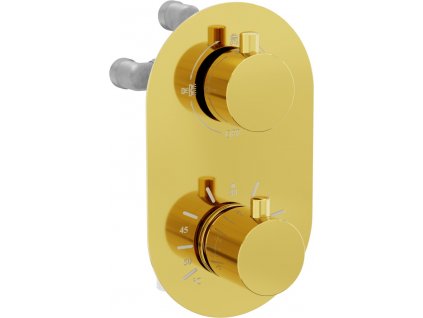 MEXEN - Kai termostatická baterie sprcha/vana 3 výstupy, zlatá 77602-50