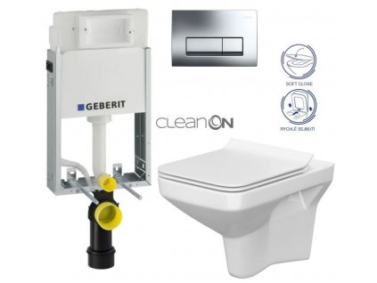 GEBERIT KOMBIFIXBasic vč. chromového tlačítka DELTA 51 + WC CERSANIT CLEANON COMO + SEDÁTKO 110.100.00.1 51CR CO1