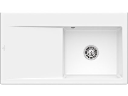 VILLEROY & BOCH - Keramický dřez Subway Style 50 White alpin nástavný 900 x 510 bez excentru 335101R1