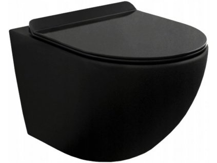 MEXEN - Lena Závěsná WC mísa bez sedátka, černá matná 3322XX85
