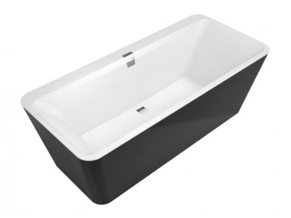 Villeroy & Boch SQUARO EDGE 12 vana do prostoru 1800 x 800 x 450 mm, Quaryl®, panel Graphite Noir (UBQ180SQE7PDT1V-01)