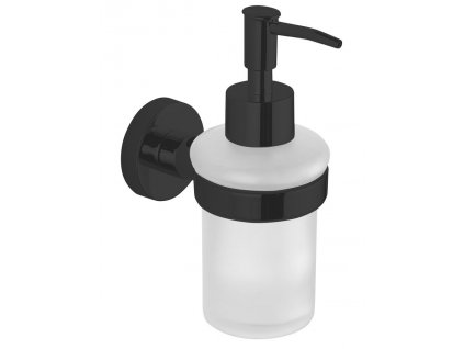 AQUALINE - SAMBA dávkovač mýdla 150ml, mléčné sklo, černá mat SB219