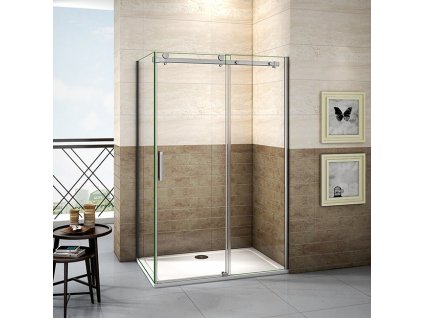 H K - Sprchový kout DIAMOND 110x80 cm L/P varianta včetně sprchové vaničky z litého mramoru SE- DIAMOND11080/SE-THOR-11080